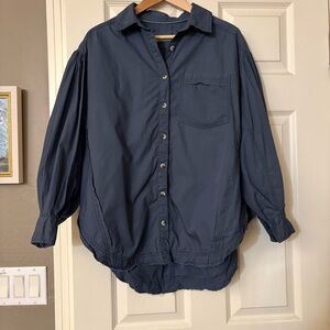 WE THE FREE Free People Oversized Button Down Top Size S Distressed Lagenlook